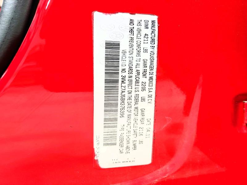 2011 Volkswagen Jetta მანქანა იყიდება აუქციონზე, vin: 3VWLZ7AJ5BM375396, აუქციონის ნომერი: 61400476