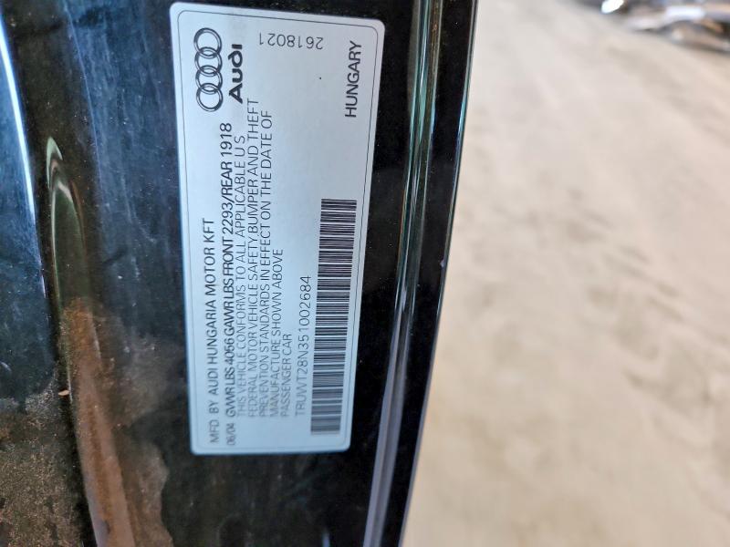 Продаж на аукціоні авто 2005 Audi Tt, vin: TRUWT28N351002684, номер лоту: 62996576