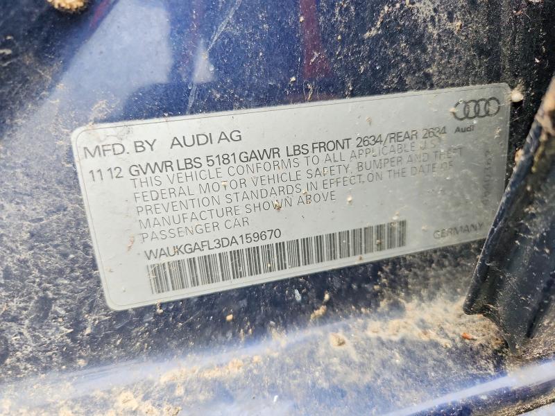 59227706 :رقم المزاد ، WAUKGAFL3DA159670 vin ، 2013 Audi S4 مزاد بيع