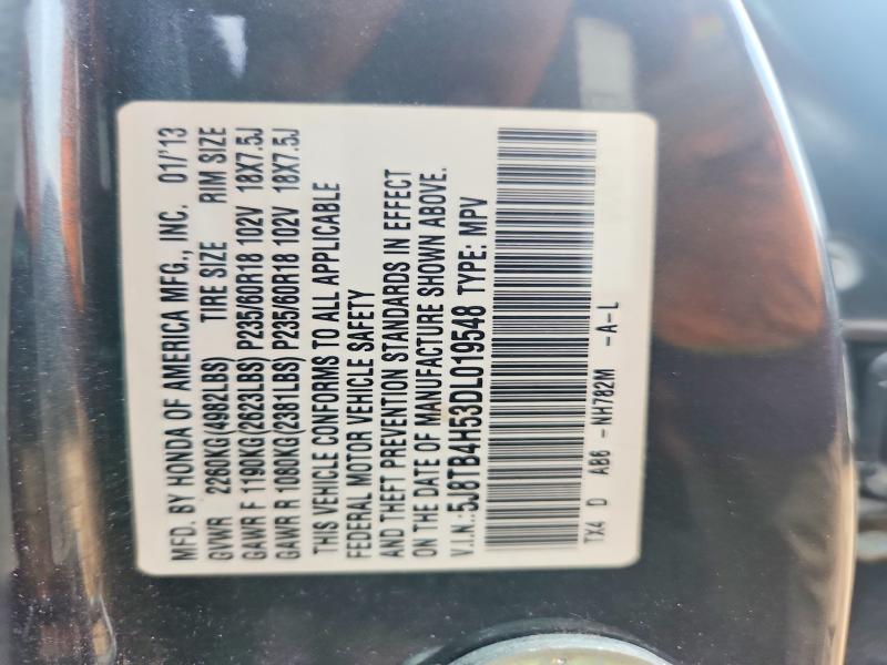 61361416 :رقم المزاد ، 5J8TB4H53DL019548 vin ، 2013 Acura Rdx مزاد بيع