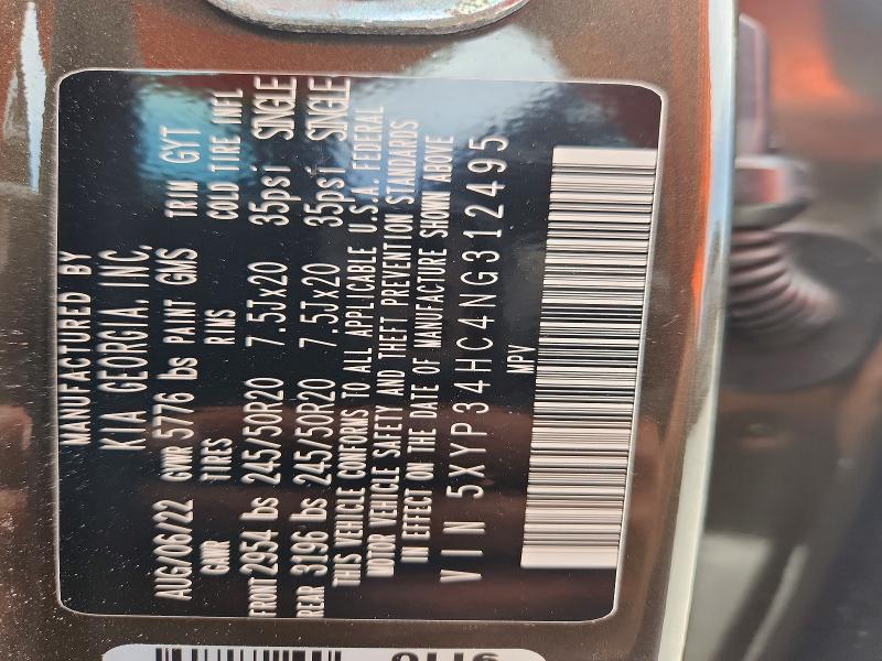 Продажа на аукционе авто 2022 Kia Telluride, vin: 5XYP34HC4NG312495, номер лота: 60379106