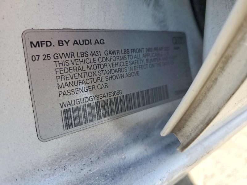 Aukcja sprzedaży 2025 Audi A3, vin: WAUGUDGY9SA153668, numer aukcji: 62988326