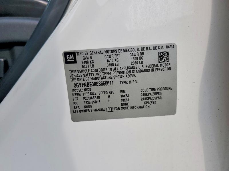 Продаж на аукціоні авто 2014 Cadillac Srx, vin: 3GYFNBE30ES660611, номер лоту: 62312786