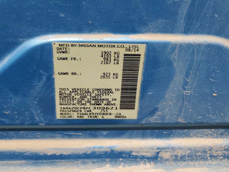 61164556 :رقم المزاد ، 1N4AZ0CP8FC309621 vin ، 2015 Nissan Leaf مزاد بيع