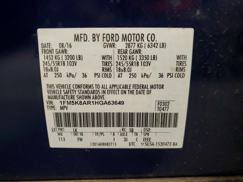 Продажа на аукционе авто 2017 Ford Explorer, vin: 1FM5K8AR1HGA63649, номер лота: 63245806