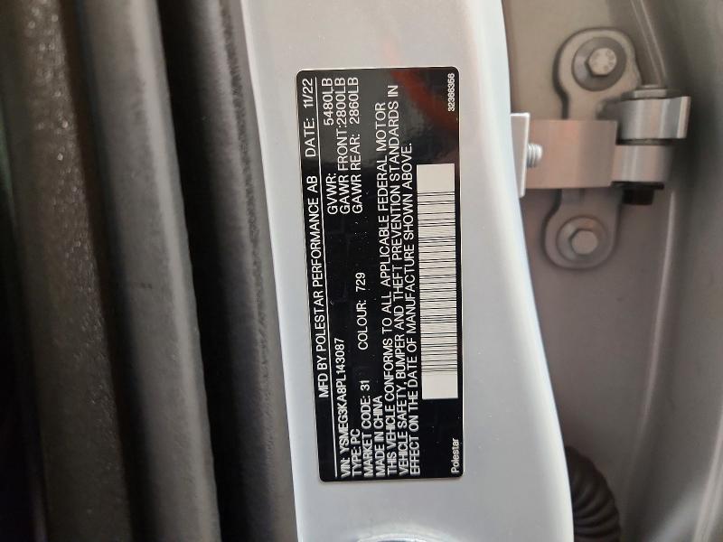 Aukcja sprzedaży 2023 Polestar 2, vin: YSMEG3KA8PL143087, numer aukcji: 59727036