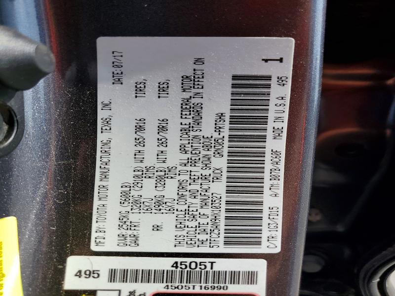 Aukcja sprzedaży 2017 Toyota Tacoma, vin: 5TFCZ5AN9HX103527, numer aukcji: 62680516