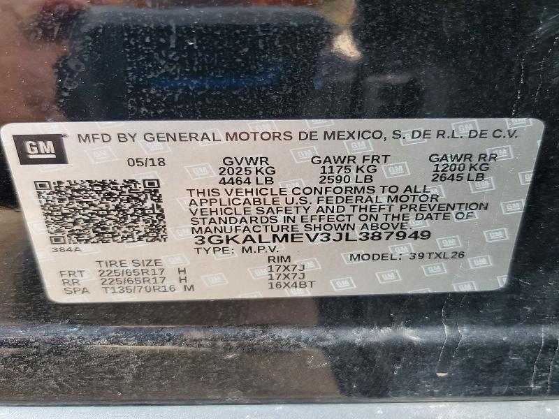 61755586 :رقم المزاد ، 3GKALMEV3JL387949 vin ، 2018 Gmc Terrain مزاد بيع