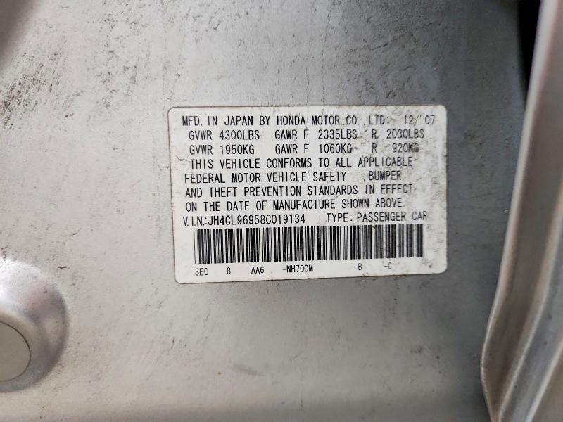 62684996 :رقم المزاد ، JH4CL96958C019134 vin ، 2008 Acura Tsx مزاد بيع