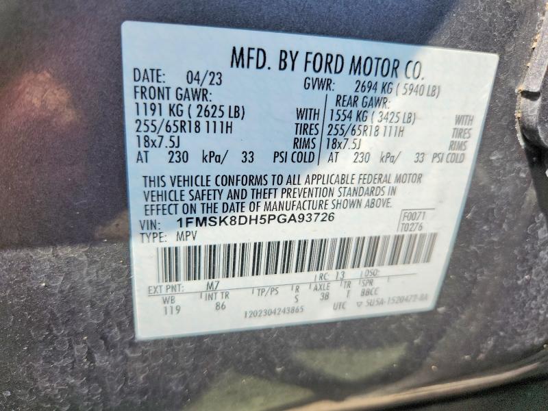 Продаж на аукціоні авто 2023 Ford Explorer, vin: 1FMSK8DH5PGA93726, номер лоту: 63413496