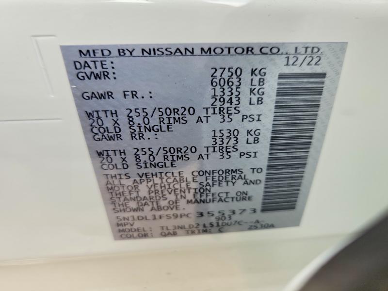 Продаж на аукціоні авто 2023 Infiniti Qx60, vin: 5N1DL1FS9PC355373, номер лоту: 61207516