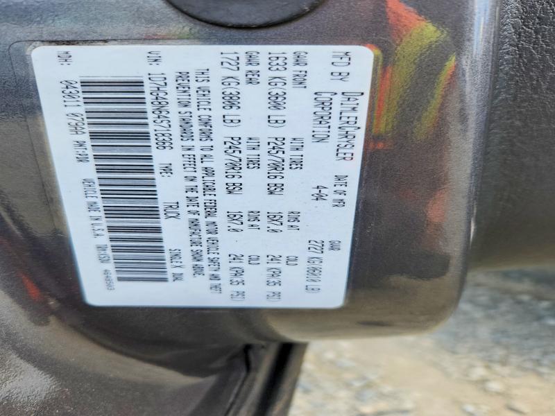 62037806 :رقم المزاد ، 1D7HG48N64S718366 vin ، 2004 Dodge Dakota مزاد بيع