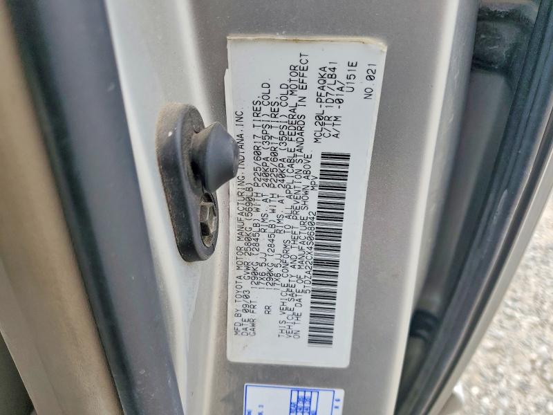 2004 Toyota Sienna მანქანა იყიდება აუქციონზე, vin: 5TDZA22CX4S068042, აუქციონის ნომერი: 61800306