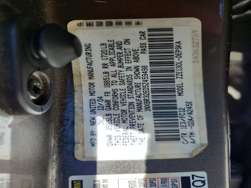 Aukcja sprzedaży 2005 Toyota Corolla, vin: 1NXBR32E05Z459498, numer aukcji: 60077116