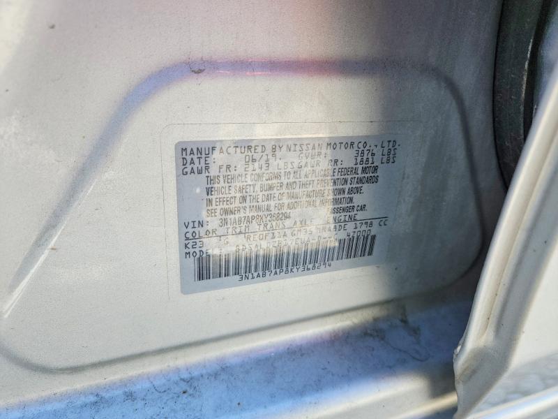 61910306 :رقم المزاد ، 3N1AB7AP8KY368294 vin ، 2019 Nissan Sentra مزاد بيع