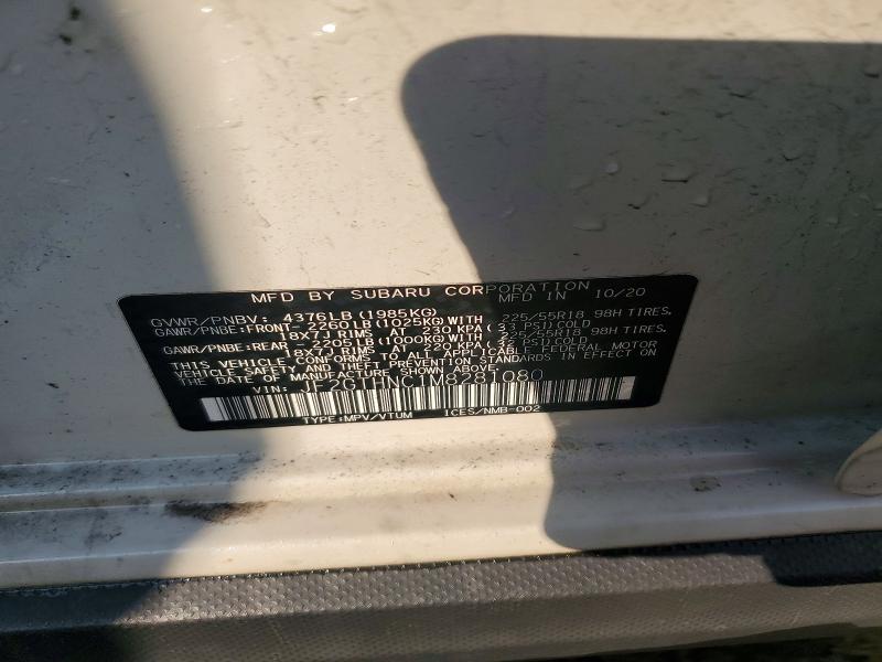 Aukcja sprzedaży 2021 Subaru Crosstrek, vin: JF2GTHNC1M8281080, numer aukcji: 58435326