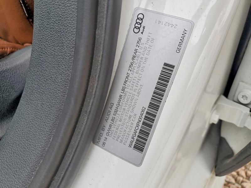 2015 Audi A6 მანქანა იყიდება აუქციონზე, vin: WAUFGAFCXFN004062, აუქციონის ნომერი: 62684346
