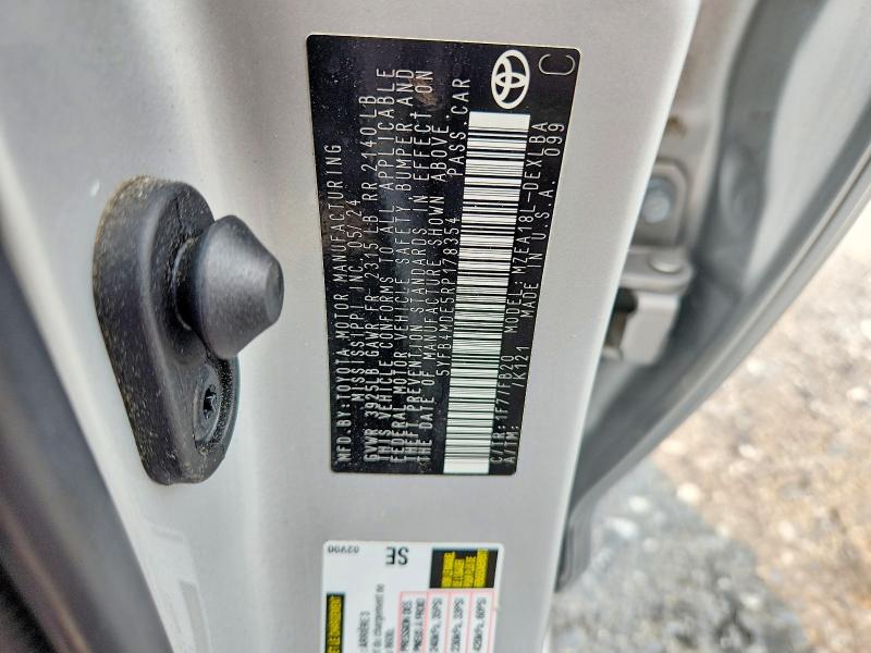 Aukcja sprzedaży 2024 Toyota Corolla, vin: 5YFB4MDE5RP178354, numer aukcji: 61339056