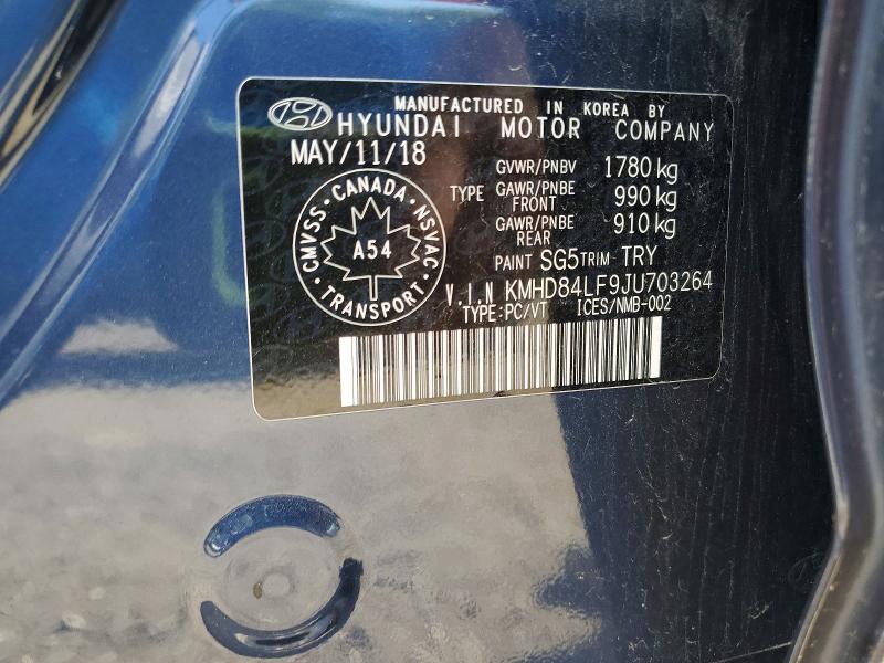 Aukcja sprzedaży 2018 Hyundai Elantra, vin: KMHD84LF9JU703264, numer aukcji: 59735996