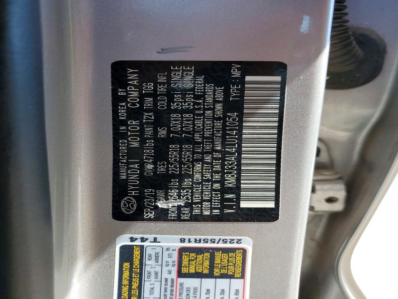 Продаж на аукціоні авто 2020 Hyundai Tucson, vin: KM8J33AL4LU141054, номер лоту: 60195516