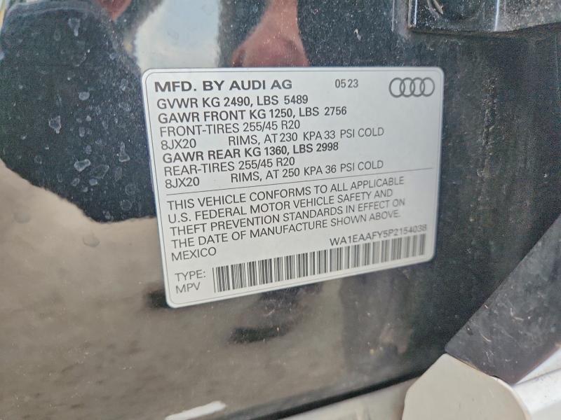 Продажа на аукционе авто 2023 Audi Q5, vin: WA1EAAFY5P2154038, номер лота: 60242426