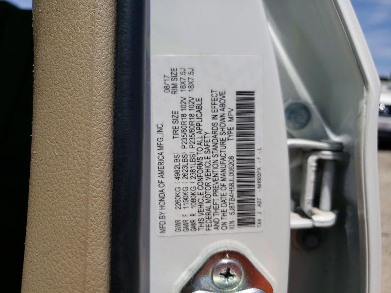 Aukcja sprzedaży 2018 Acura Rdx, vin: 5J8TB4H58JL006208, numer aukcji: 59652296
