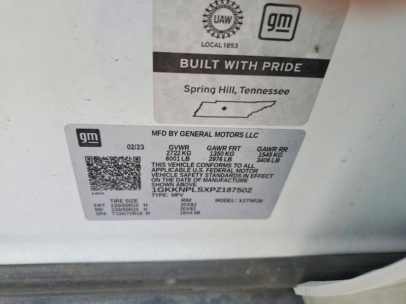 59263696 :رقم المزاد ، 1GKKNPLSXPZ187502 vin ، 2023 Gmc Acadia مزاد بيع