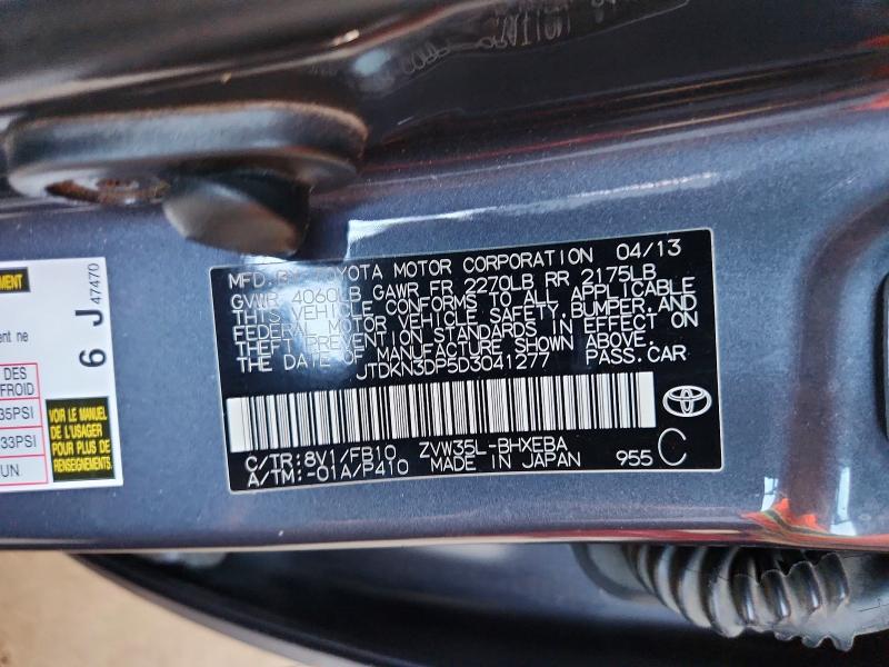 60940756 :رقم المزاد ، JTDKN3DP5D3041277 vin ، 2013 Toyota Prius Plug-in Hybrid مزاد بيع