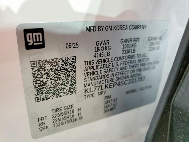 Продаж на аукціоні авто 2025 Chevrolet Trax, vin: KL77LKEP4SC331783, номер лоту: 60464836
