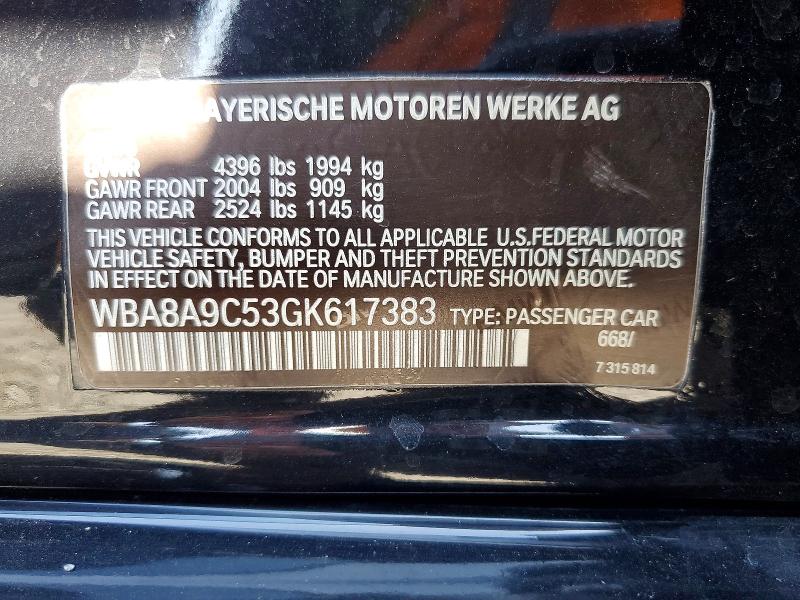 Aukcja sprzedaży 2016 Bmw 320, vin: WBA8A9C53GK617383, numer aukcji: 61249616