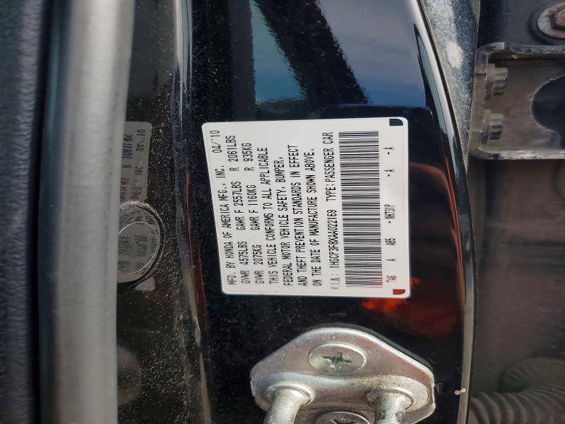 60587776 :رقم المزاد ، 1HGCP3F8XAA022169 vin ، 2010 Honda Accord مزاد بيع
