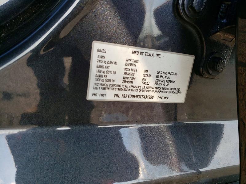 Aukcja sprzedaży 2026 Tesla Model Y, vin: 7SAYGDED3TF434990, numer aukcji: 58939236