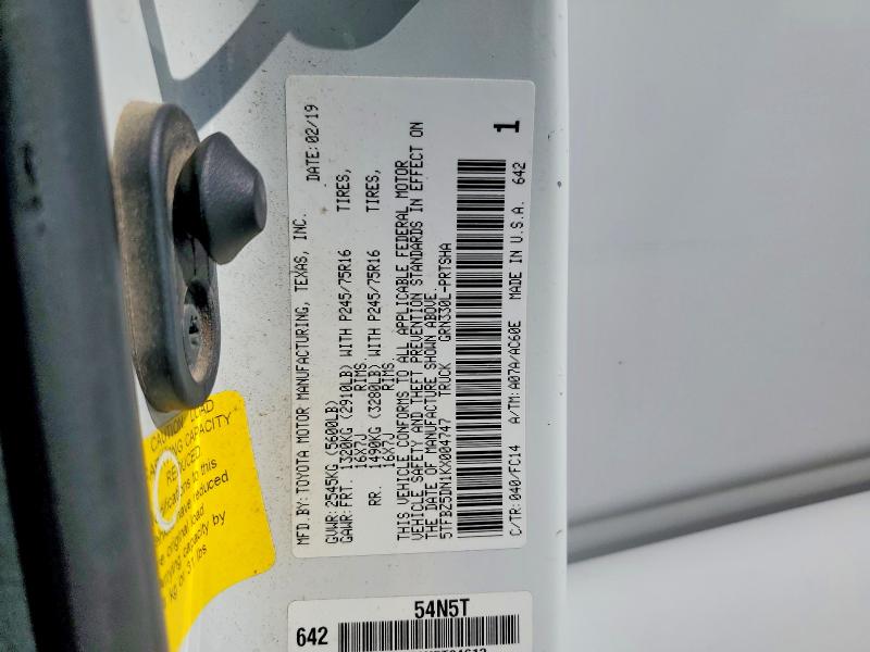 Продаж на аукціоні авто 2019 Toyota Tacoma, vin: 5TFBZ5DN1KX004747, номер лоту: 61913636