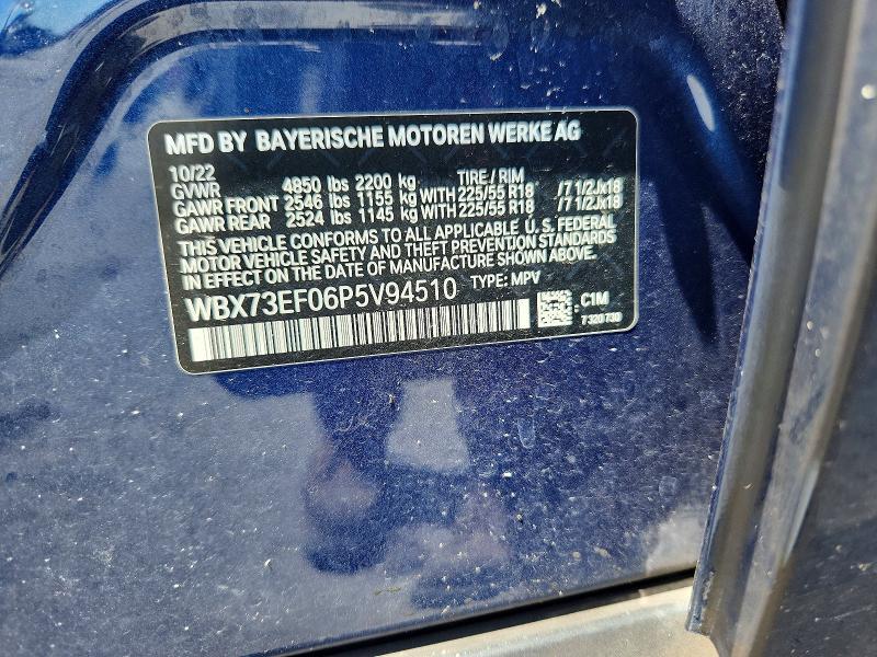 Aukcja sprzedaży 2023 Bmw X1, vin: WBX73EF06P5V94510, numer aukcji: 61746346
