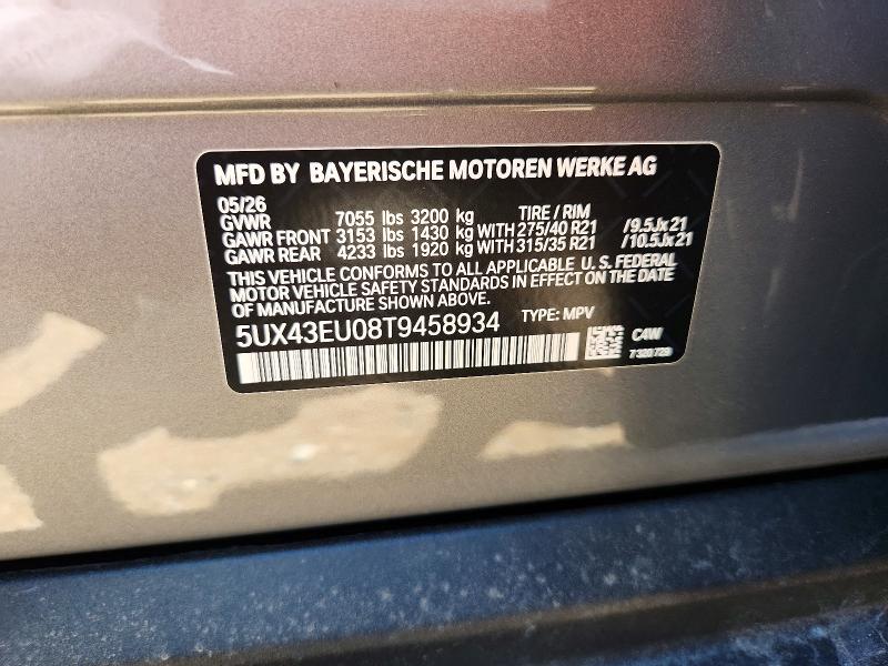 Aukcja sprzedaży 2026 Bmw X5, vin: 5UX43EU08T9458934, numer aukcji: 61605406