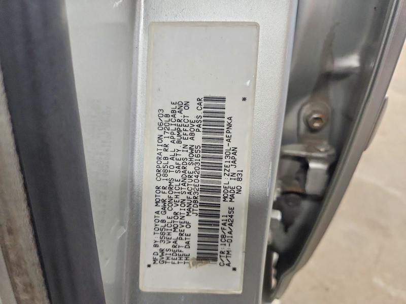 Продажа на аукционе авто 2004 Toyota Corolla, vin: JTDBR32E042031655, номер лота: 61849626