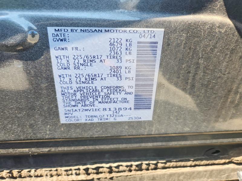 Aukcja sprzedaży 2014 Nissan Rogue, vin: 5N1AT2MV1EC813894, numer aukcji: 59228426