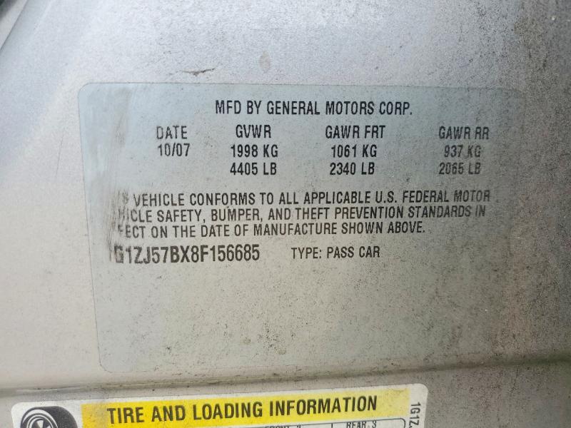 Aukcja sprzedaży 2008 Chevrolet Malibu, vin: 1G1ZJ57BX8F156685, numer aukcji: 62132376