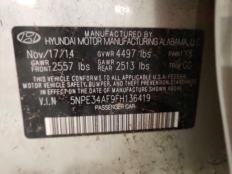 Aukcja sprzedaży 2015 Hyundai Sonata, vin: 5NPE34AF9FH136419, numer aukcji: 62030206