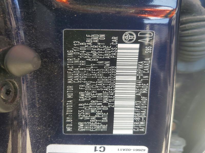 2013 Toyota Corolla Matrix მანქანა იყიდება აუქციონზე, vin: 2T1LE4EE5DC022999, აუქციონის ნომერი: 61603676