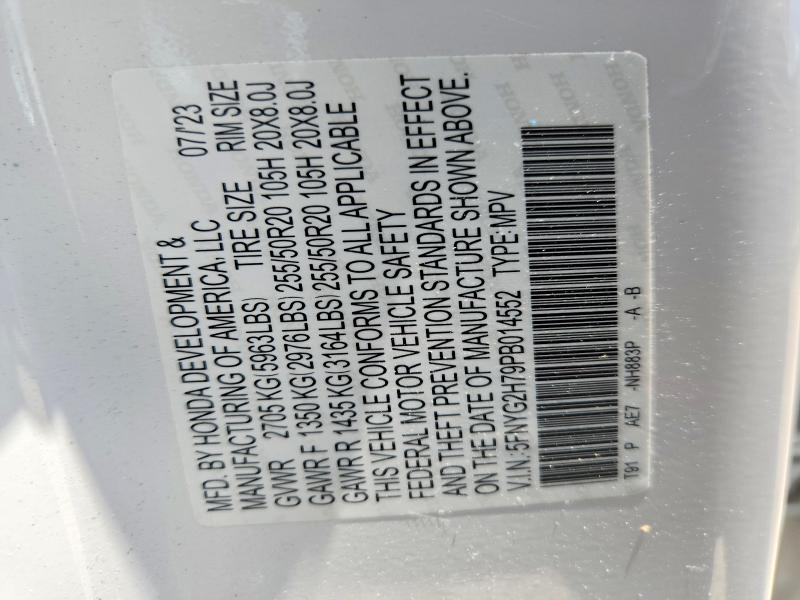 Aukcja sprzedaży 2023 Honda Pilot, vin: 5FNYG2H79PB014552, numer aukcji: 61239206