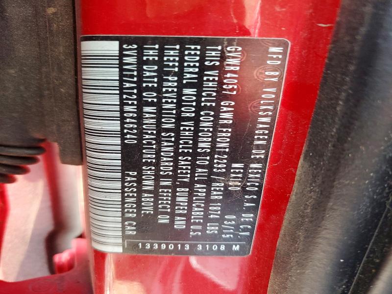 Продаж на аукціоні авто 2015 Volkswagen Beetle, vin: 3VWVT7AT2FM646240, номер лоту: 61285146
