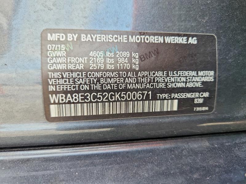 Продажа на аукционе авто 2016 Bmw 328, vin: WBA8E3C52GK500671, номер лота: 61490826