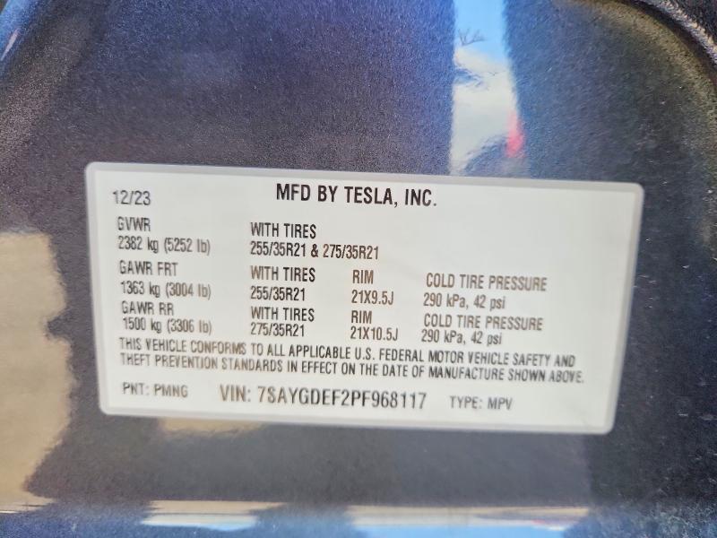 Продажа на аукционе авто 2023 Tesla Model Y, vin: 7SAYGDEF2PF968117, номер лота: 60605726