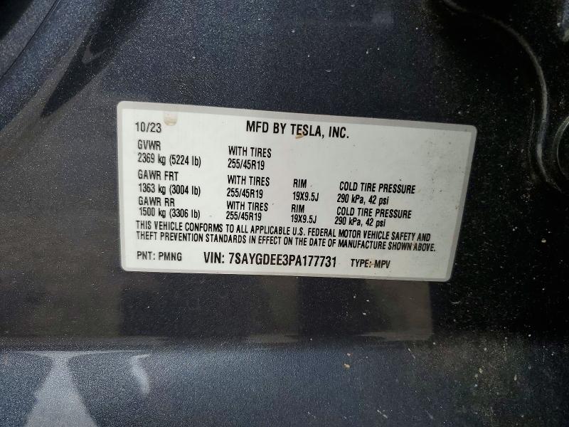 Продаж на аукціоні авто 2023 Tesla Model Y, vin: 7SAYGDEE3PA177731, номер лоту: 58276996
