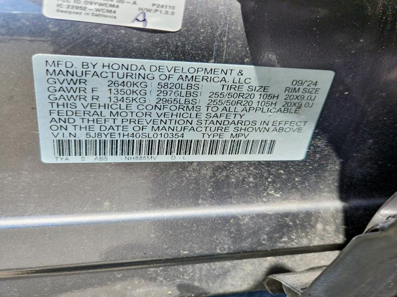 61538906 :رقم المزاد ، 5J8YE1H40SL010354 vin ، 2025 Acura Mdx مزاد بيع