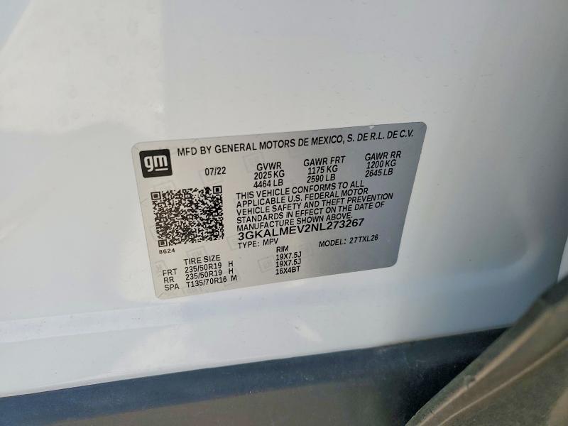 62324826 :رقم المزاد ، 3GKALMEV2NL273267 vin ، 2022 Gmc Terrain مزاد بيع
