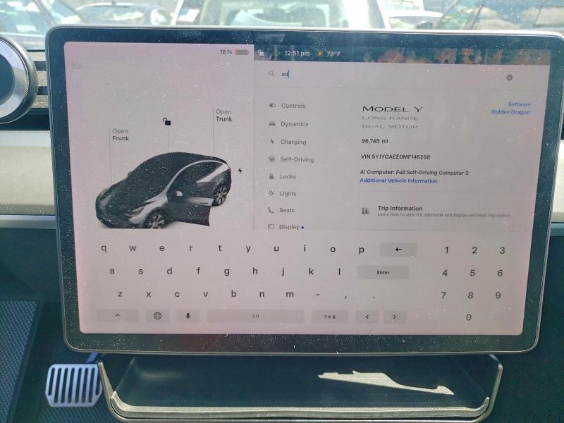 Продаж на аукціоні авто 2021 Tesla Model Y, vin: 5YJYGAEE0MF146298, номер лоту: 61553676