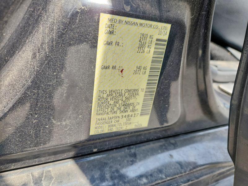 2015 Nissan Altima მანქანა იყიდება აუქციონზე, vin: 1N4AL3AP3FN348417, აუქციონის ნომერი: 63231376