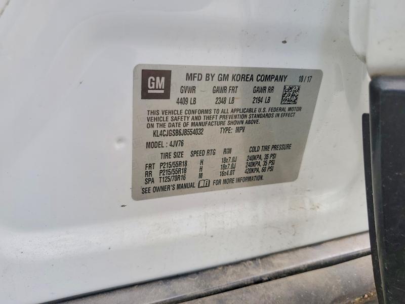 Продажа на аукционе авто 2018 Buick Encore, vin: KL4CJGSB6JB554032, номер лота: 60379746